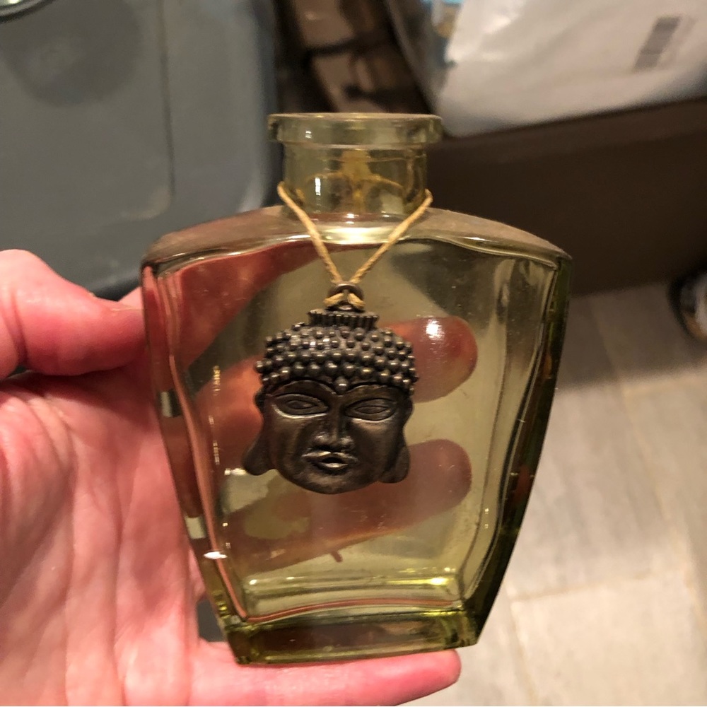 Glass incense holder with charm